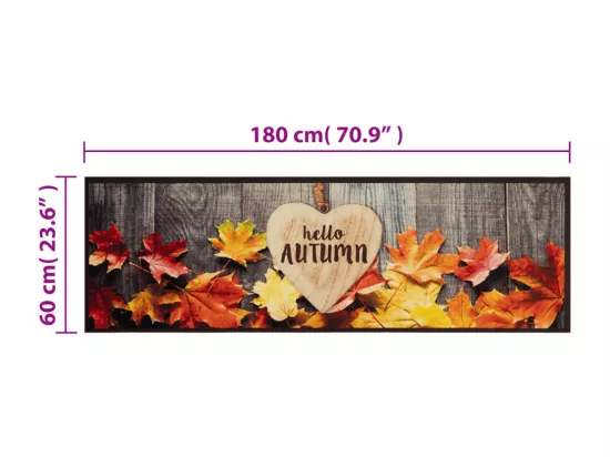 Tapis de cuisine lavable impression d'automne 60x180 cm velours