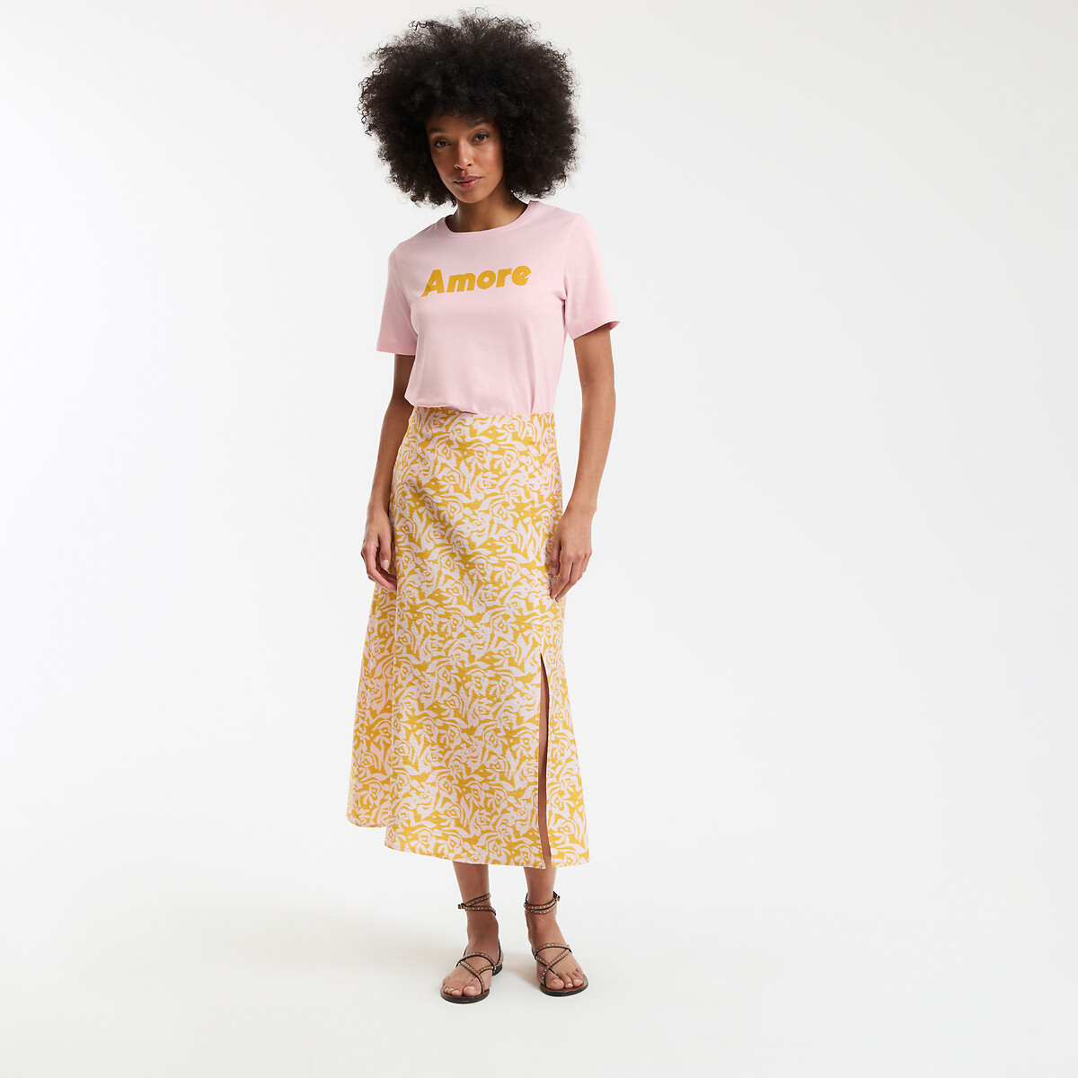 COLEÇÕES LA REDOUTE<br>Saia longa evasê com estampa floral