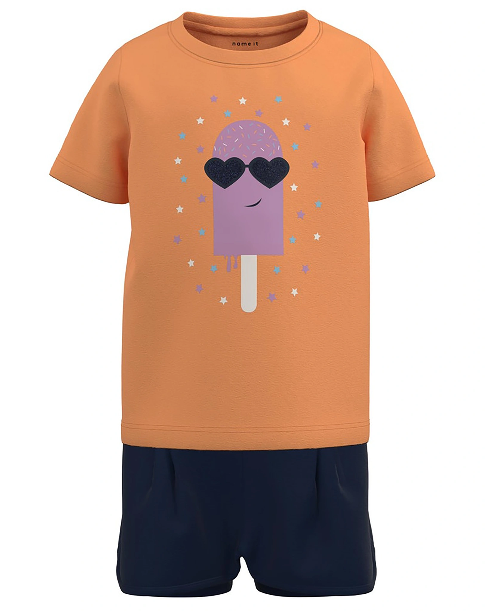 T-Shirt NMFJOELEAN mit Shorts in mock orange