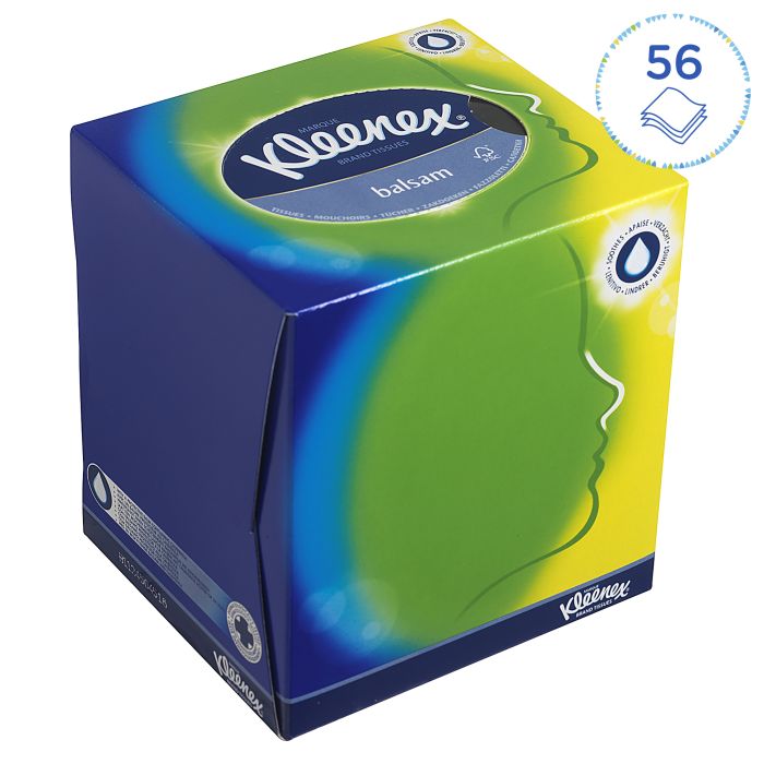 Kleenex 8825 12x56st Facial Tissue 3-laags kubus wit Zakdoekjes in rechtopstaande doos (8825)