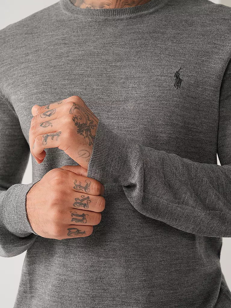 POLO RALPH LAUREN Pullover Slim Fit hellgrau
