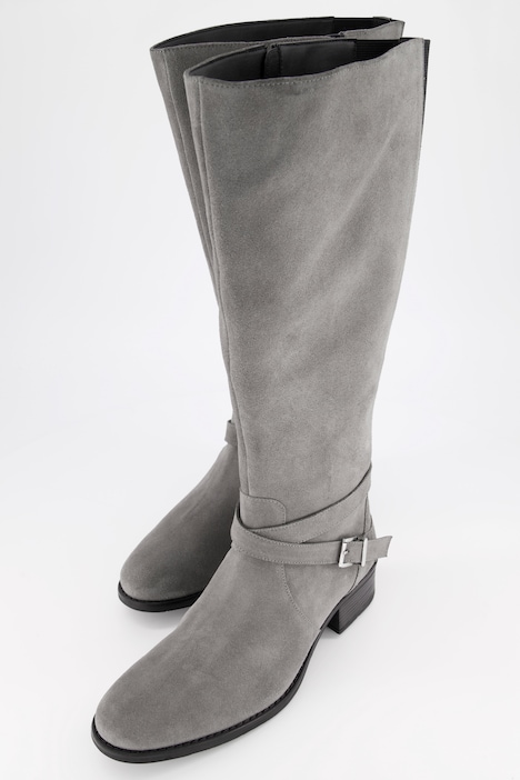 Stiefel, XL-Schaft, Veloursleder, Weite H
