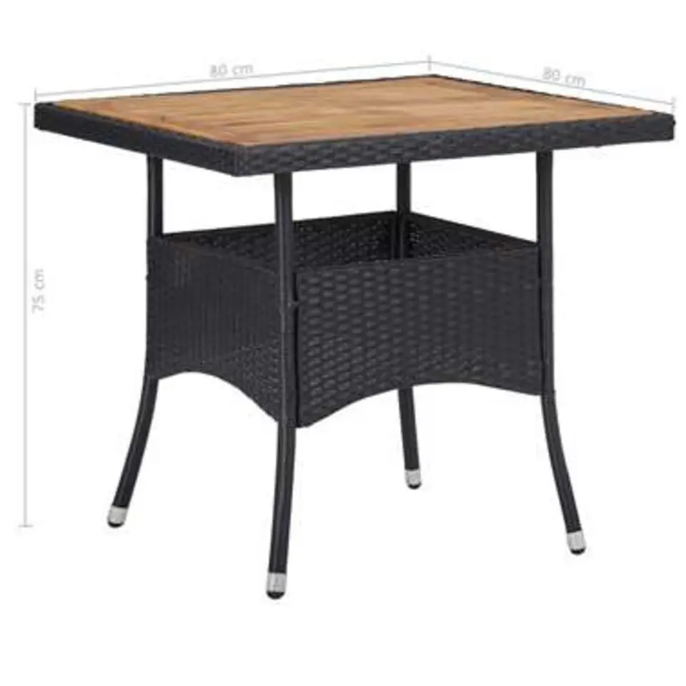 vidaXL - Tuinset - Zwart - Rattan