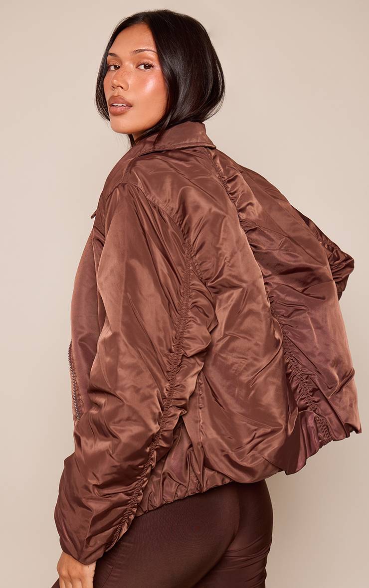 Chocolat Veste Bomber Oversize À Manches Cocon
