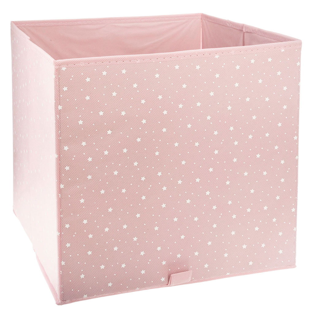 Panier de rangement étoile rose 29x29cm