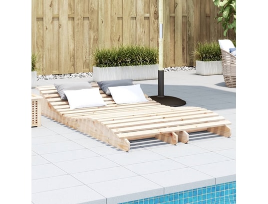 VIDAXL - Bain de soleil Chaises longues lot de 2 205x60x31,5cm bois massif de pin
