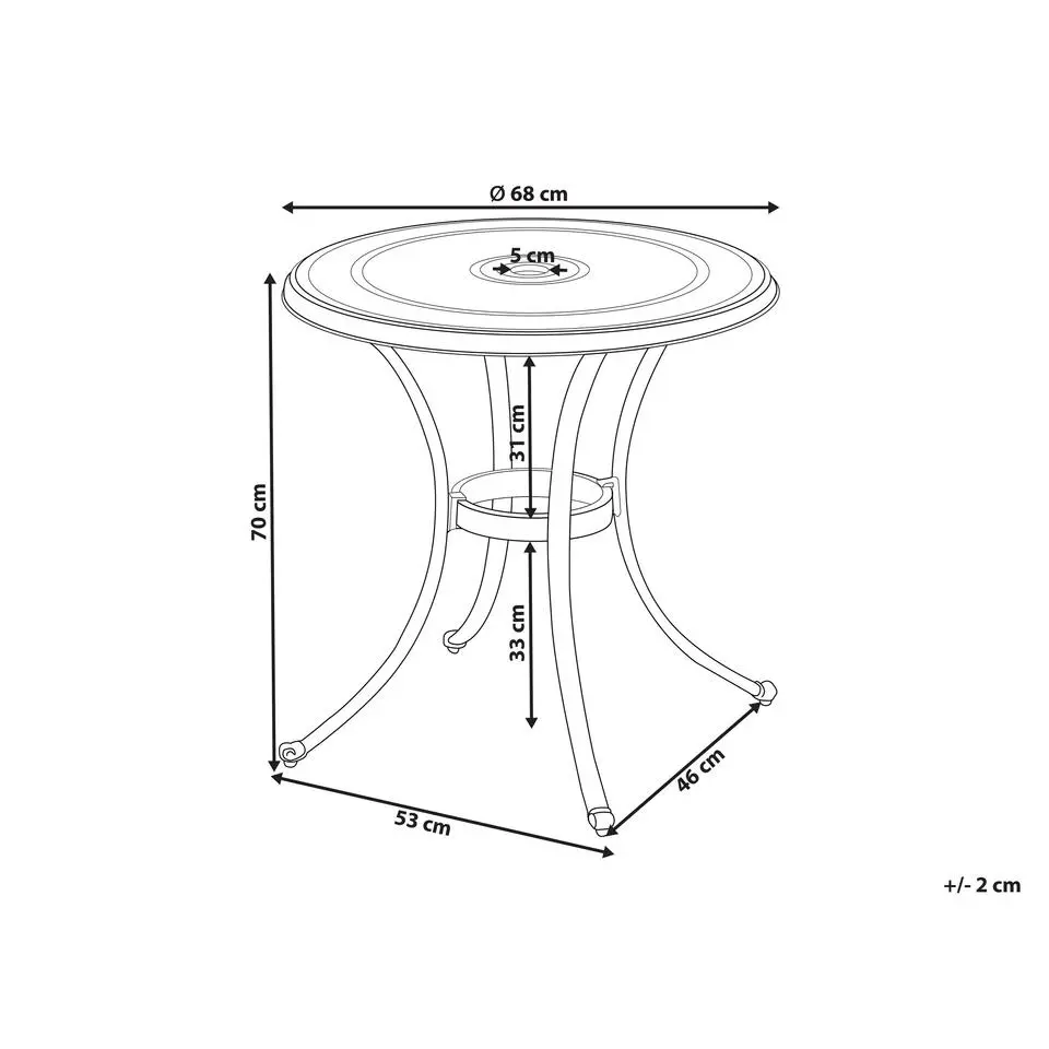 ANDALO - Tuintafel - Bruin - Aluminium
