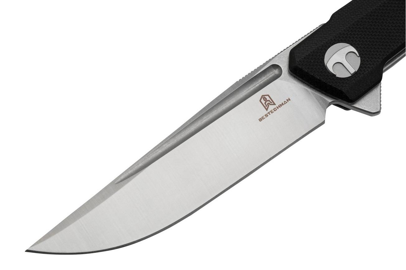 Bestechman Dundee BMK01A Black G10, Satin D2, zakmes Ostap Hel design