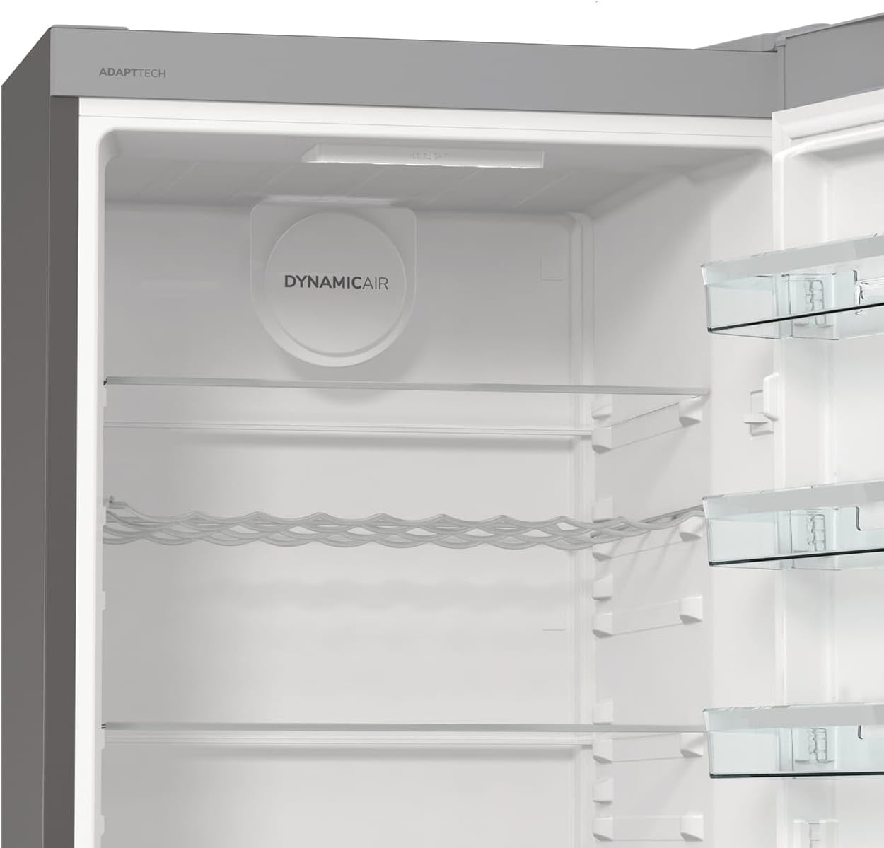 Gorenje R 619 DAXL6 Réfrigérateur/AdaptTech/FreshZone/Refroidissement par circulation d'air, écran LED, 398 l, 185 cm, classe d'efficacité énergétique D/acier inoxydable