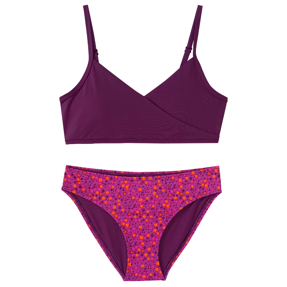 Yigga Mädchen Bikini mit Blumen-Print lila