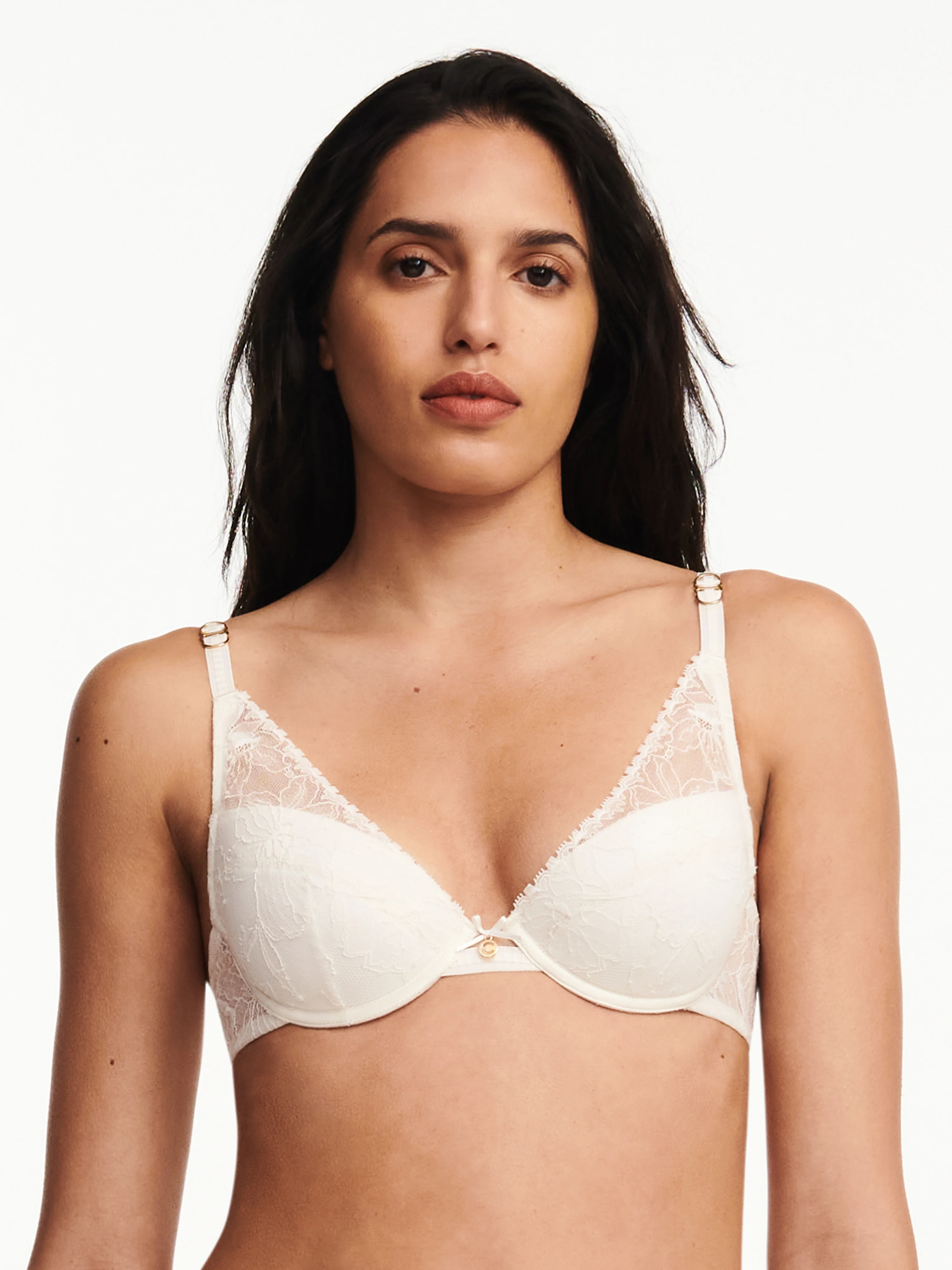 ORCHIDS - Soutien-gorge coques push-up avec dentelle de leavers | Beige