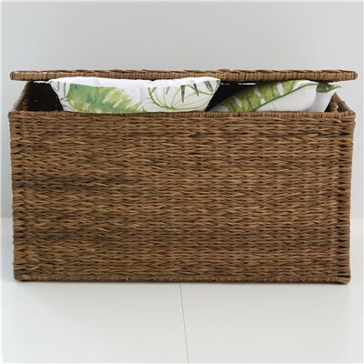 Coffre de rangement en résine tressée