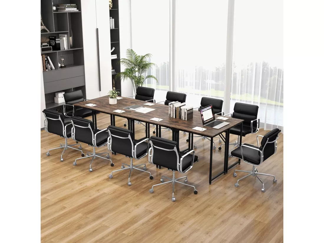 Bureau d'Ordinateur, Table Poste de Travail, Bureau Informatique, 50 x 100 x 77 cm, Style Industriel, Cadre en Métal, pour Bureau, Chambre, Salle de Réunion (Marron Rustique)
