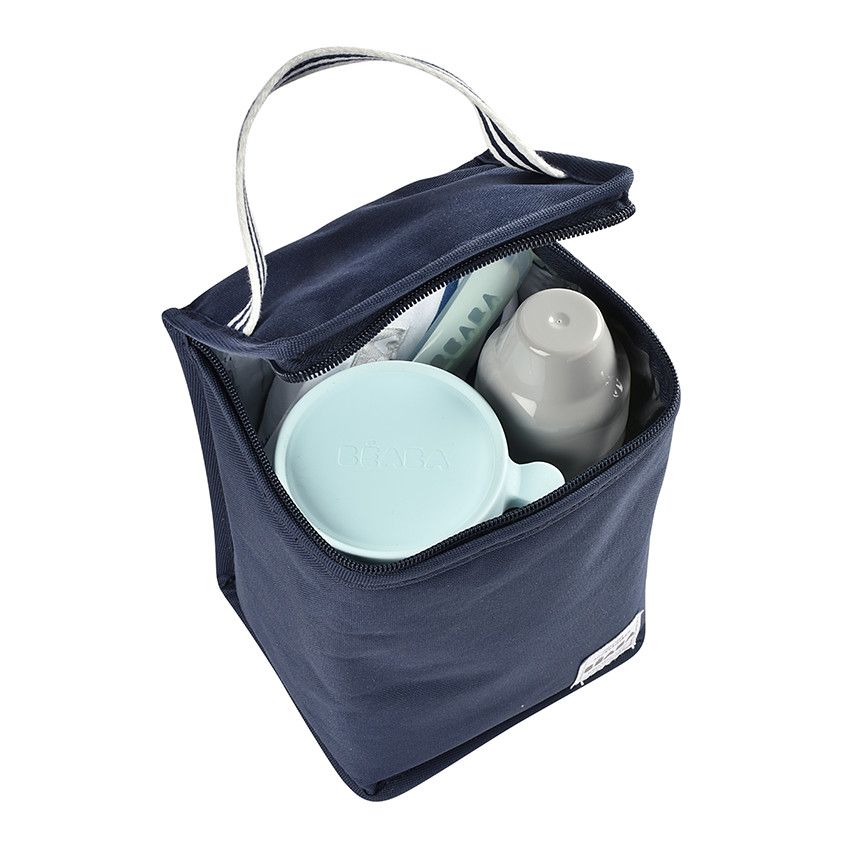 Pochette repas isotherme - Bleu Marine - Ecru