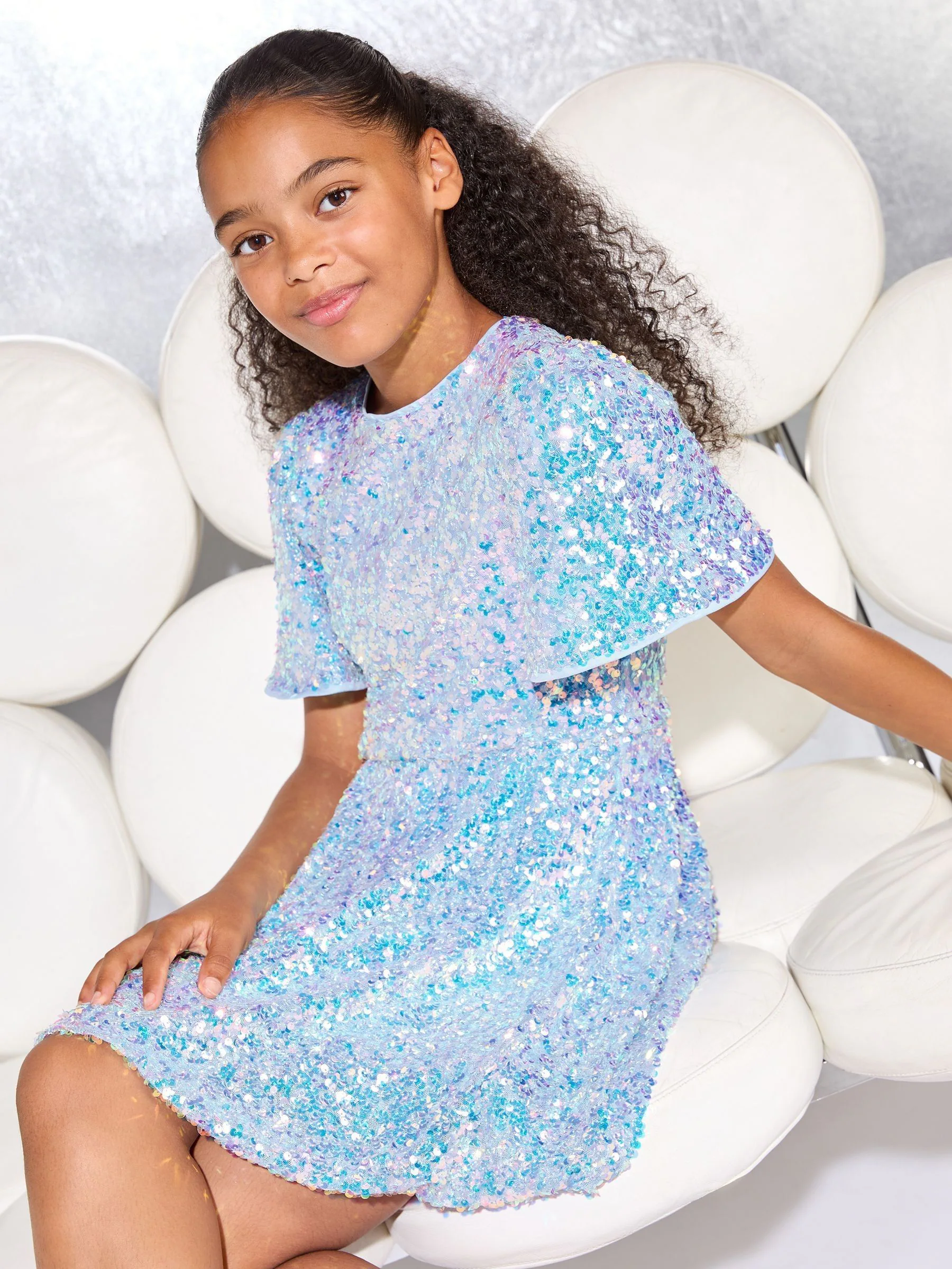 Lipsy Sequin Bubble Hem Party Dress (5-16yrs)