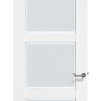 Arne & Bodil binnendeur ABB105 mat glas met blanke rand - wit afgelakt - glaslat wit