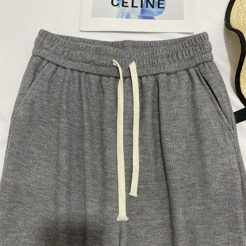 DIYI - Corduroy broek met wijde pijpen en trekkoord