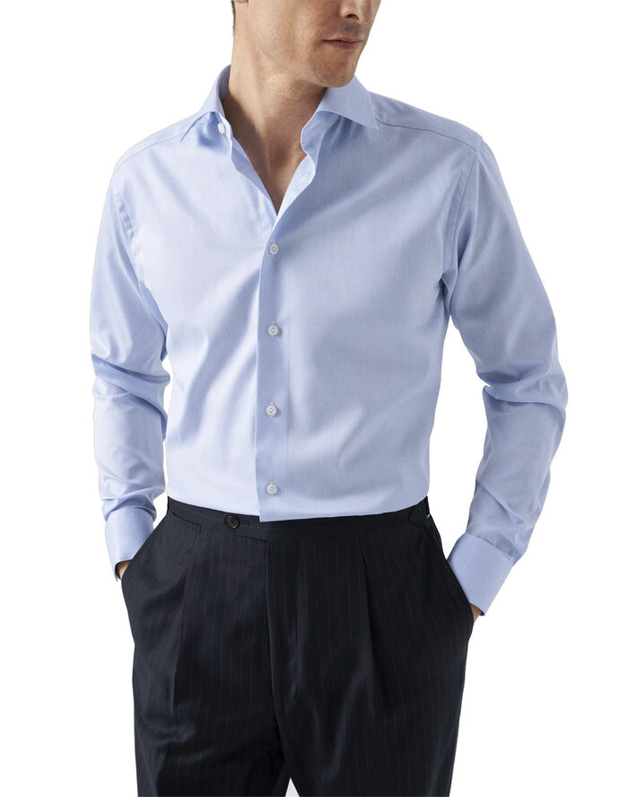 ETON Slim Fit Light Blue Signature Twill Shirt Lyseblå