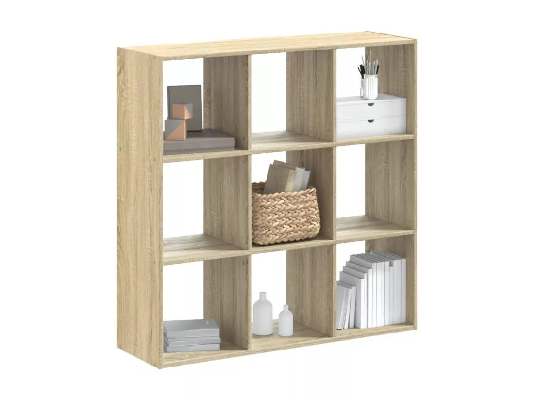 Bibliothèque chêne sonoma 102x32x102 cm bois d'ingénierie