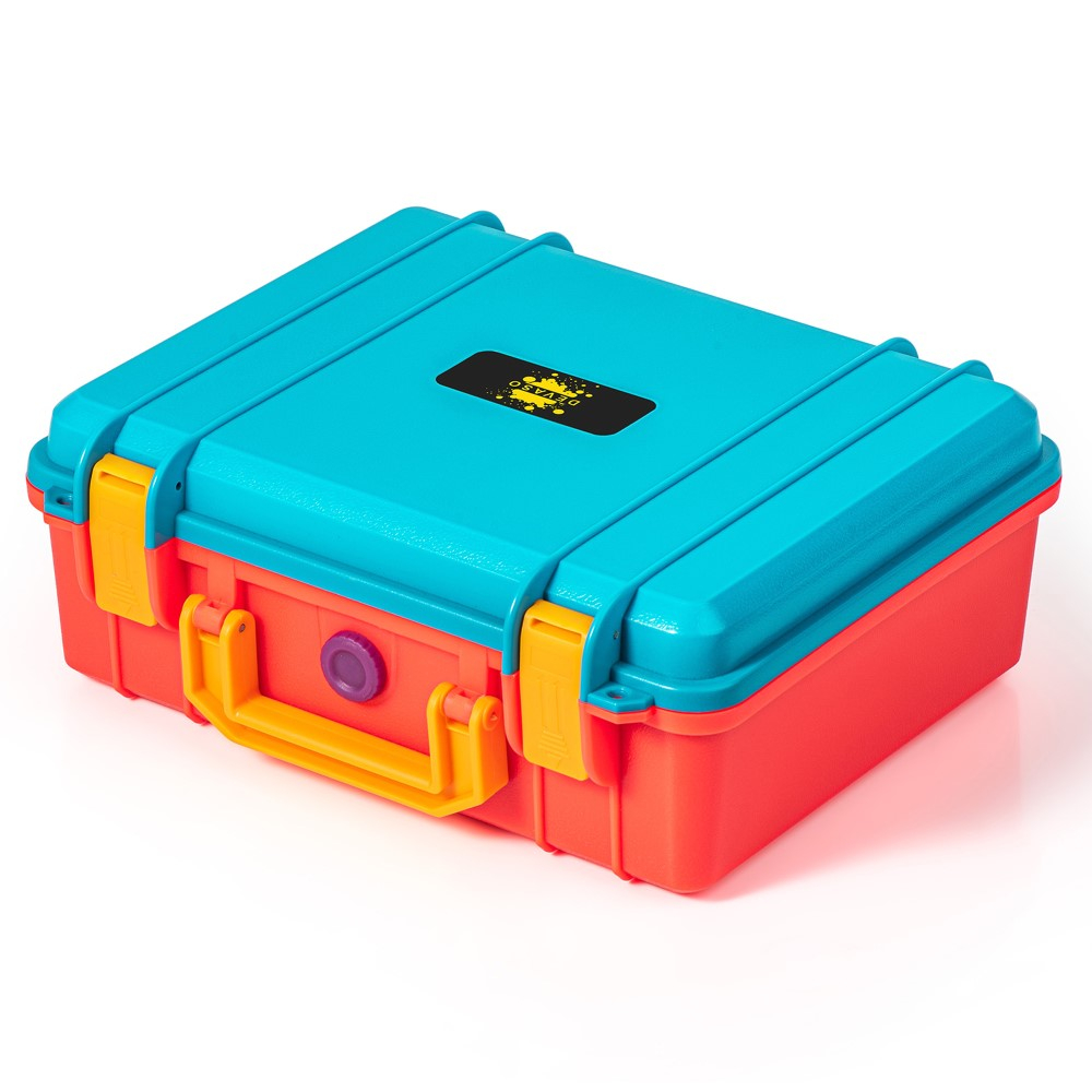 (28x22cm) Reise Box / Reise Koffer Hartschale mit Griff für Nintendo Switch / OLED / Lite und Zubehör - Rot / Blau