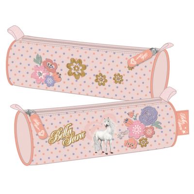 Trousse ronde Bella Sara Romantic - 1 compartiment - rose poudré - Kid'Abord