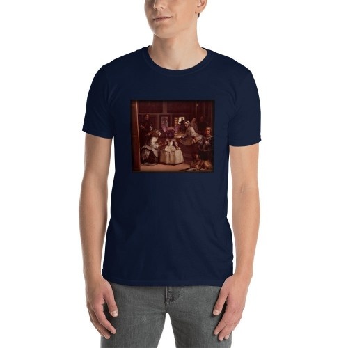 Camiseta masculina Mascochula, Las Meninas, personalizada com seu animal de estimação, azul marinho