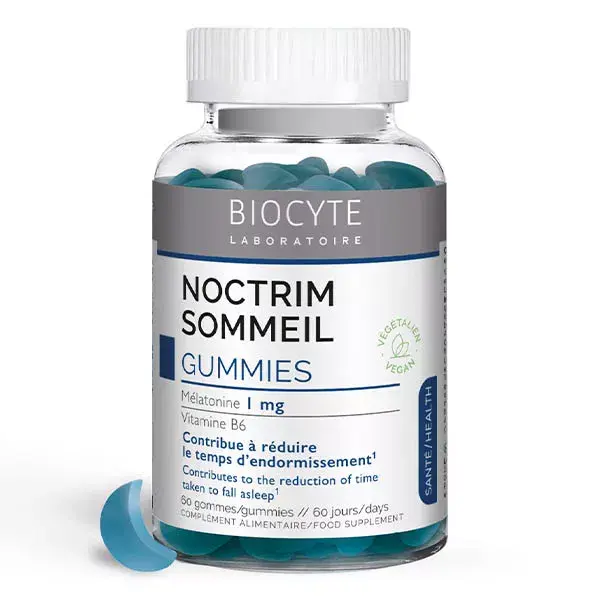 Biocyte Noctrim Sommeil Gummies Sommeil et Endormissement Mélatonine 60 Gummies