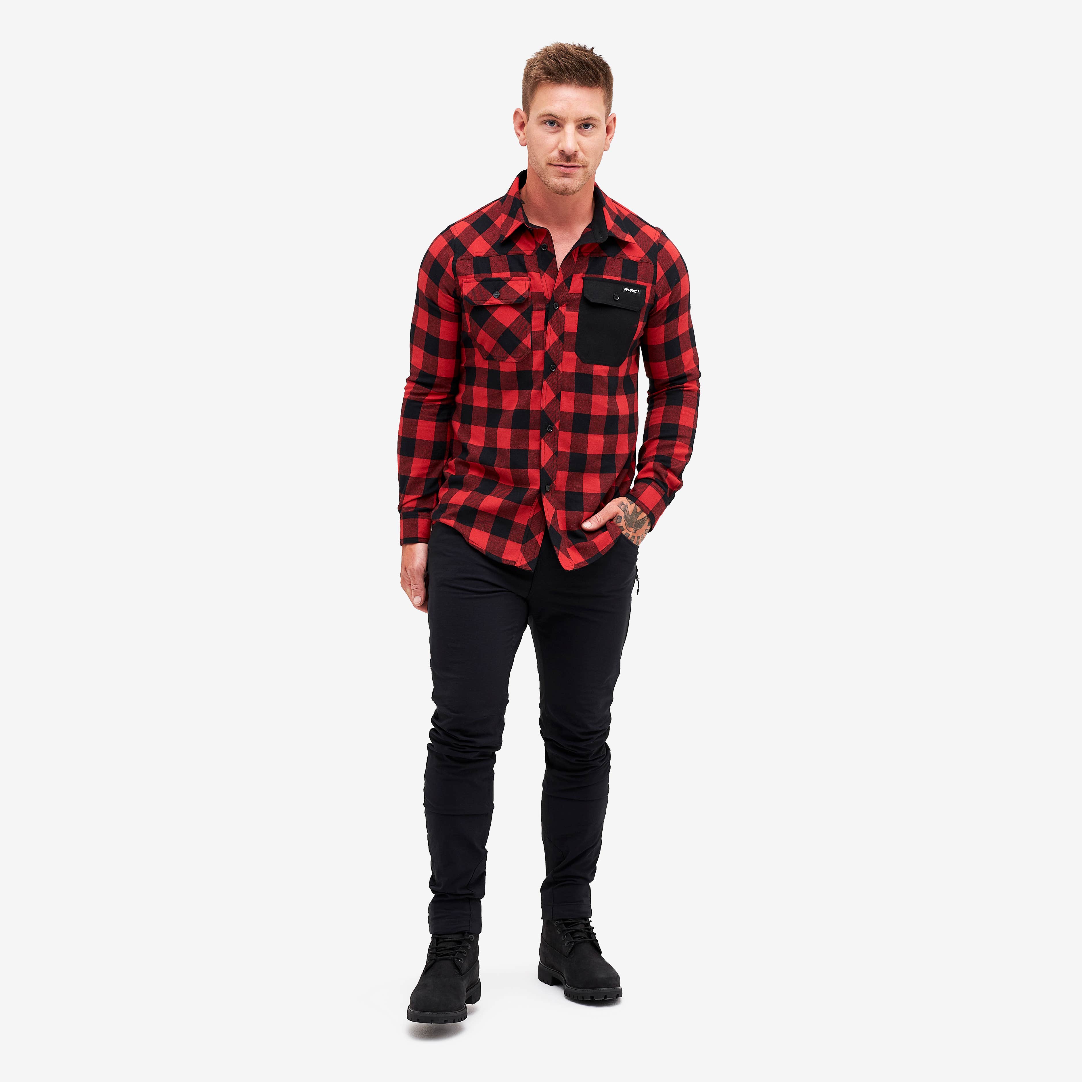 Campfire Shirt Herre Black/Dark Red