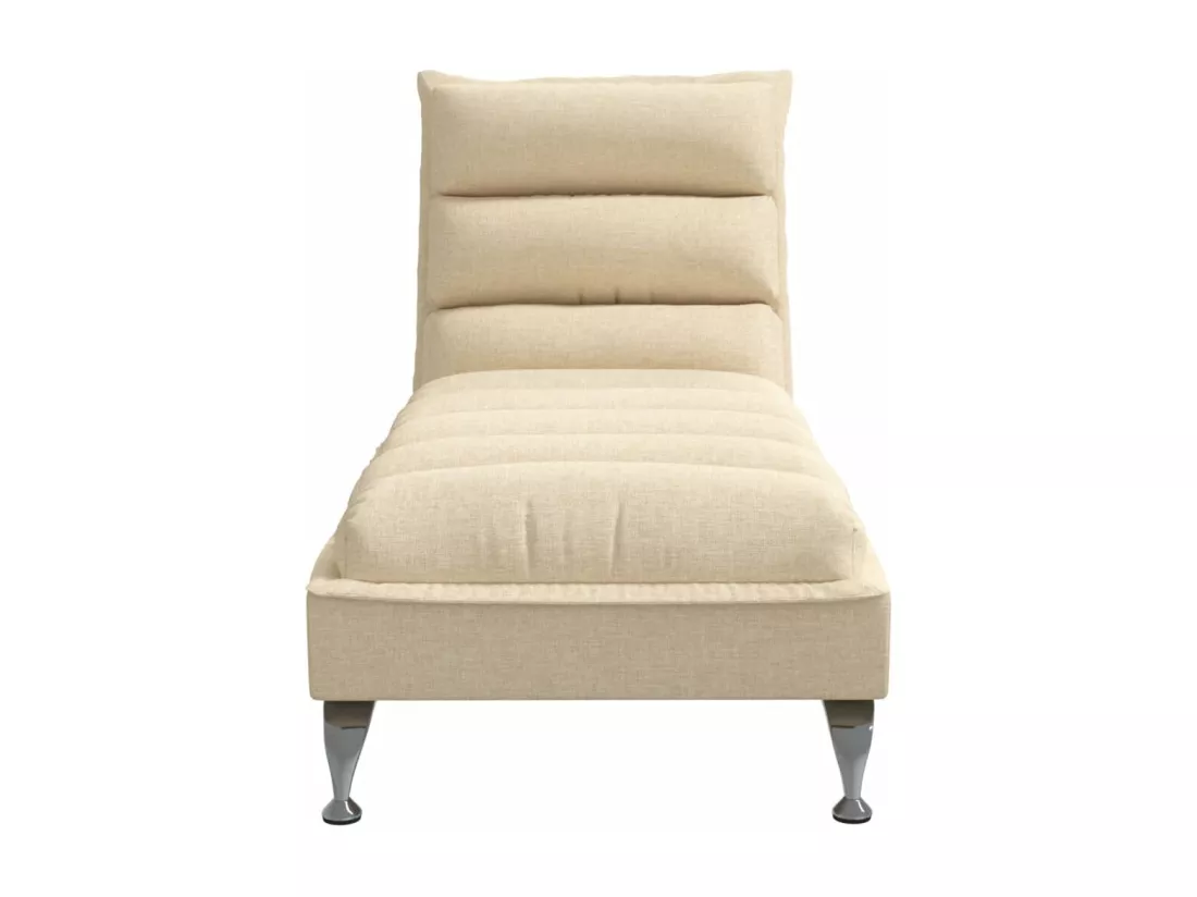 Prolenta Premium - Chaise longue avec coussins crème tissu