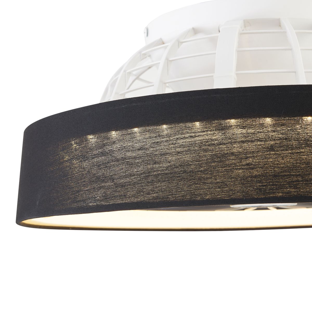 Plafondventilator zwart met ster effect 48cm incl. LED dimbaar met afstandsbediening - Emily