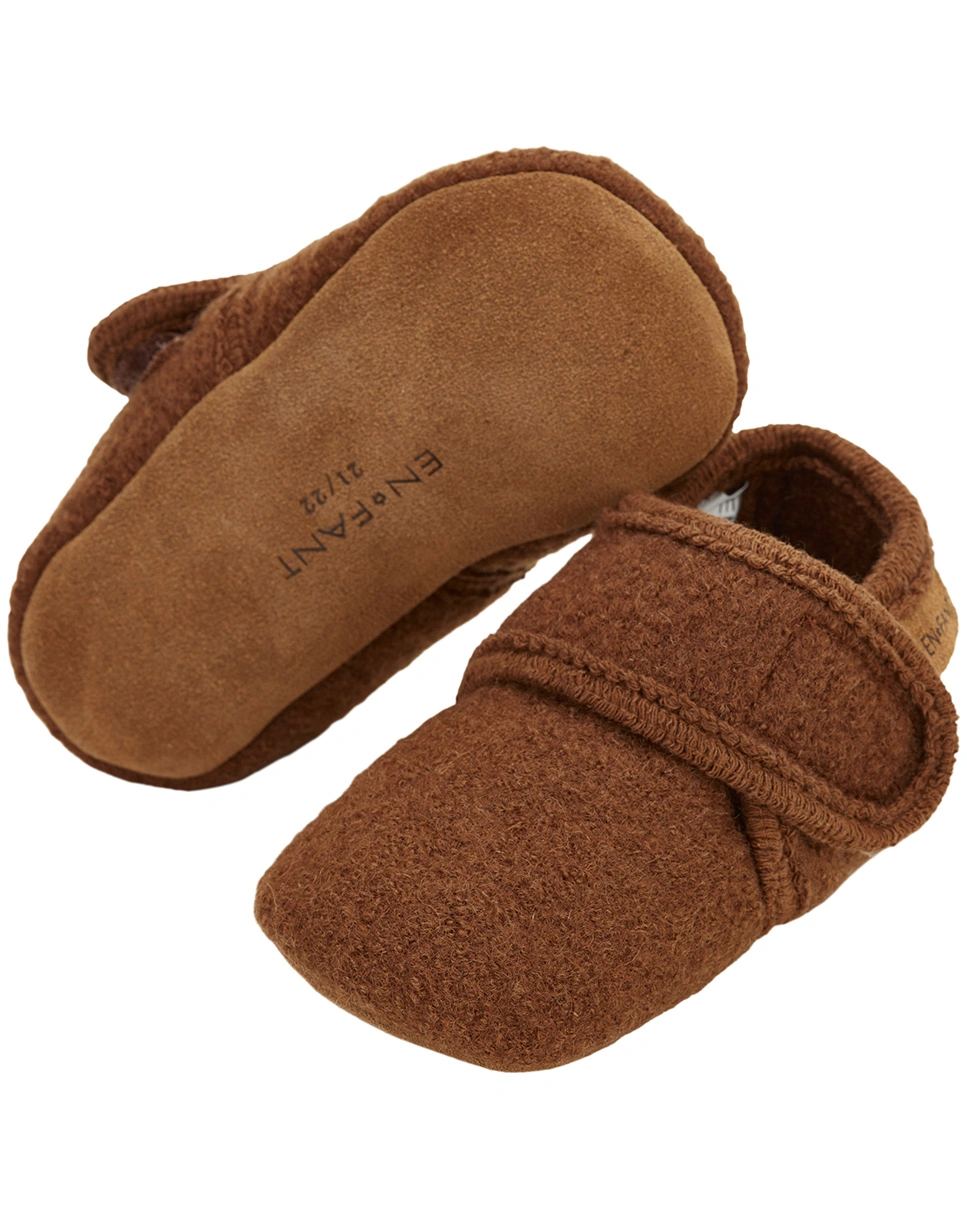 Klett-Krabbelschuhe MOBIL aus Wolle in emperador
