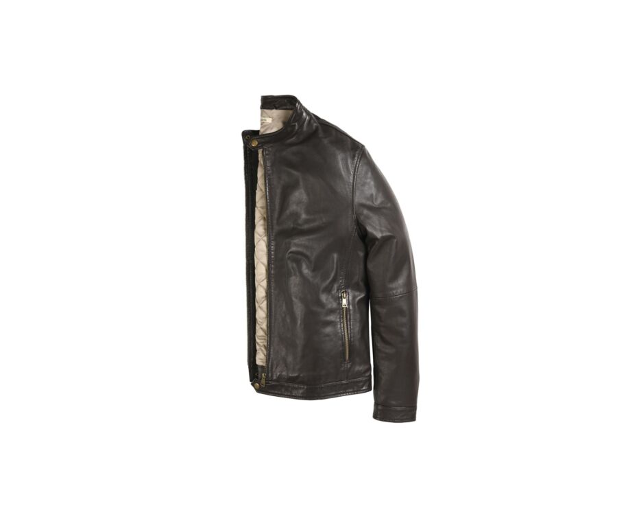 Blouson cuir homme Chocolat - CARTER