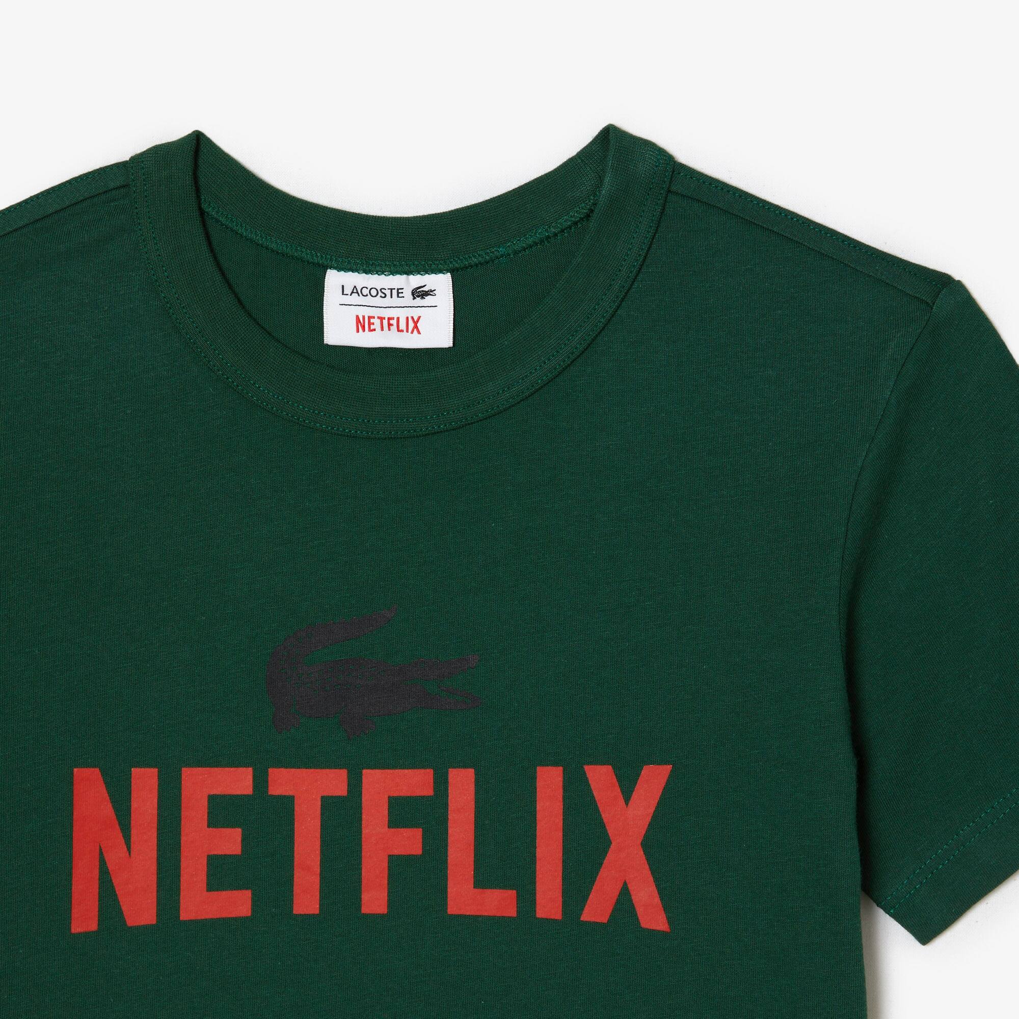 T-shirt enfant Lacoste x Netflix avec imprimé en coton biologique T-Shirts & Chemises - Vert - Lacoste - Enfant