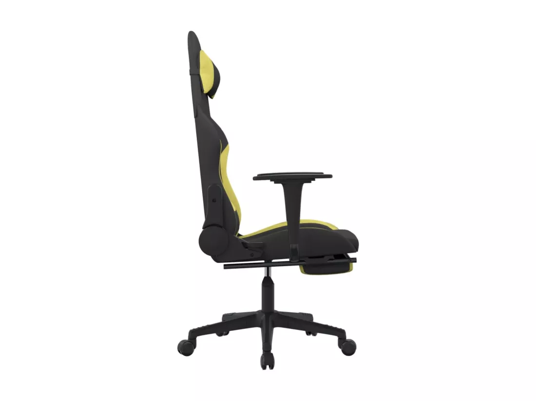 Chaise de jeu de massage avec repose-pied Noir et vert clair