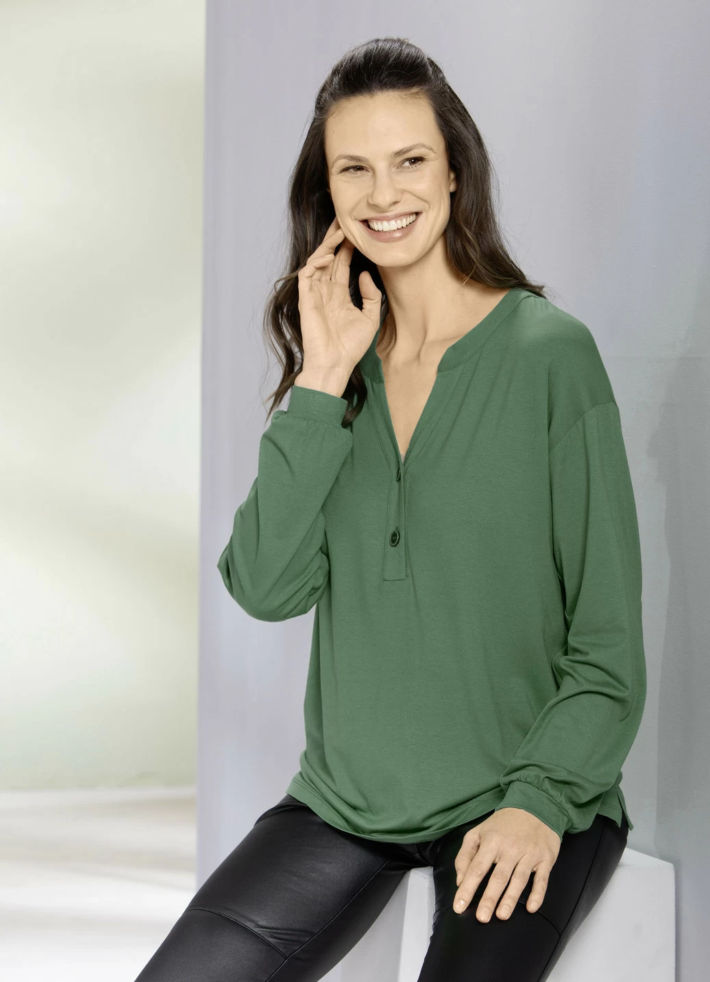 Shirt-Tunika mit Elastan
