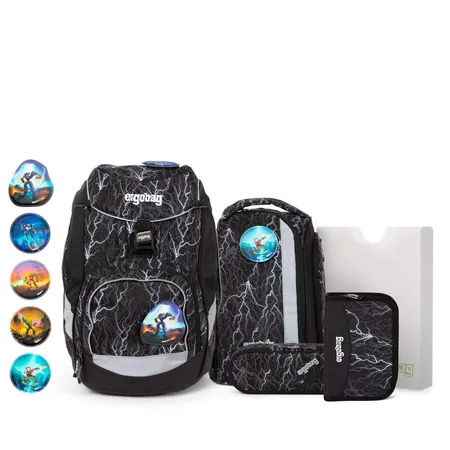 ergobag PACK Schulrucksack-Set Reflex Edition Super ReflektBär Glow, 6-teilig