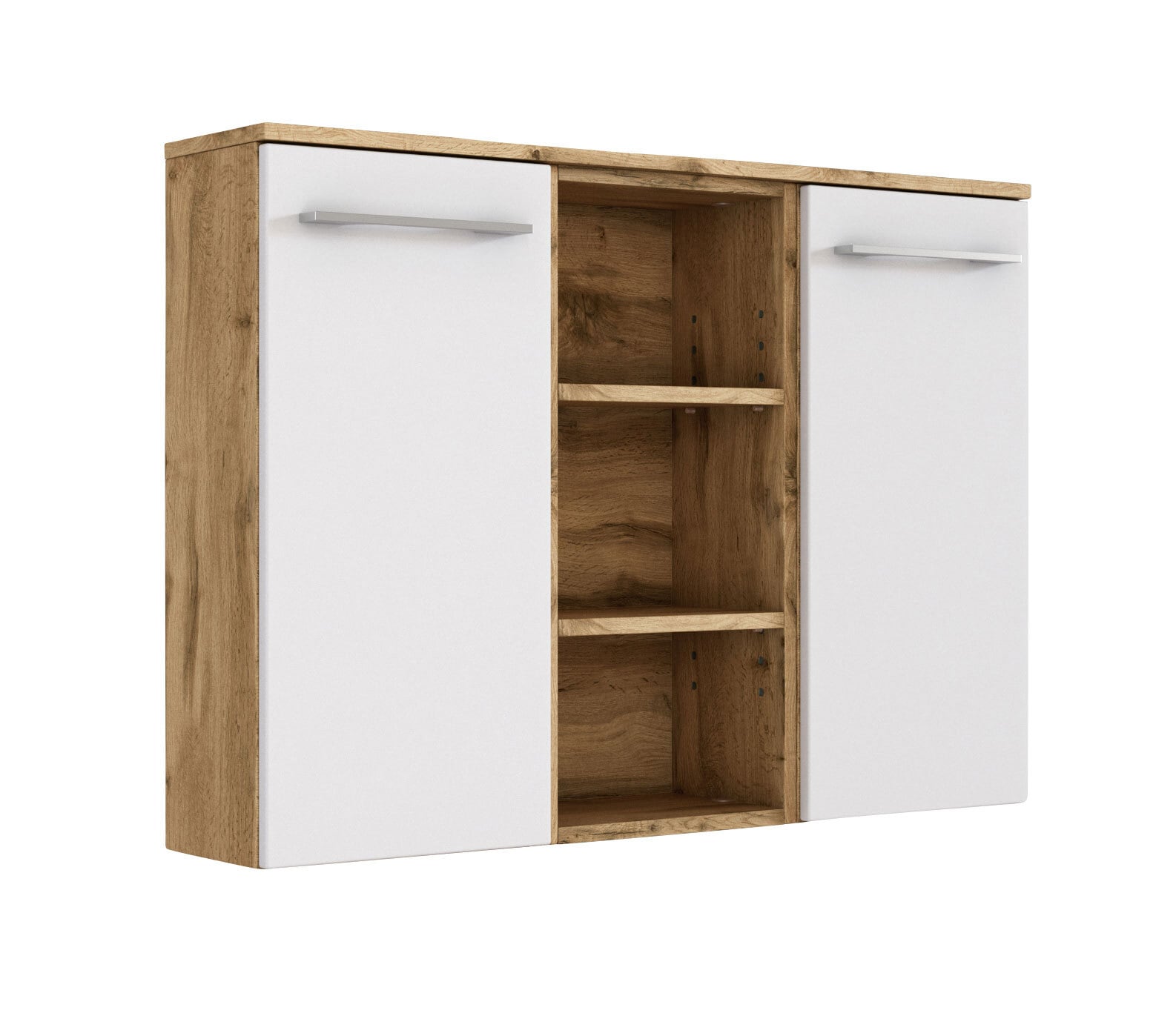 Sideboard Livorno 90x66x20 cm Wotaneiche/Weiß NB