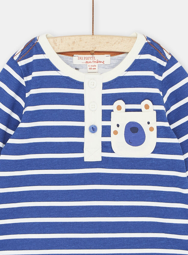 T-shirt bleu roi et blanc à rayures bébé garçon