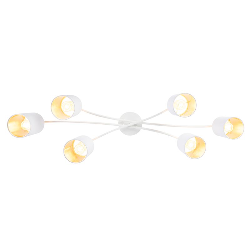 Moderne plafondlamp wit 6-lichts - Lofty