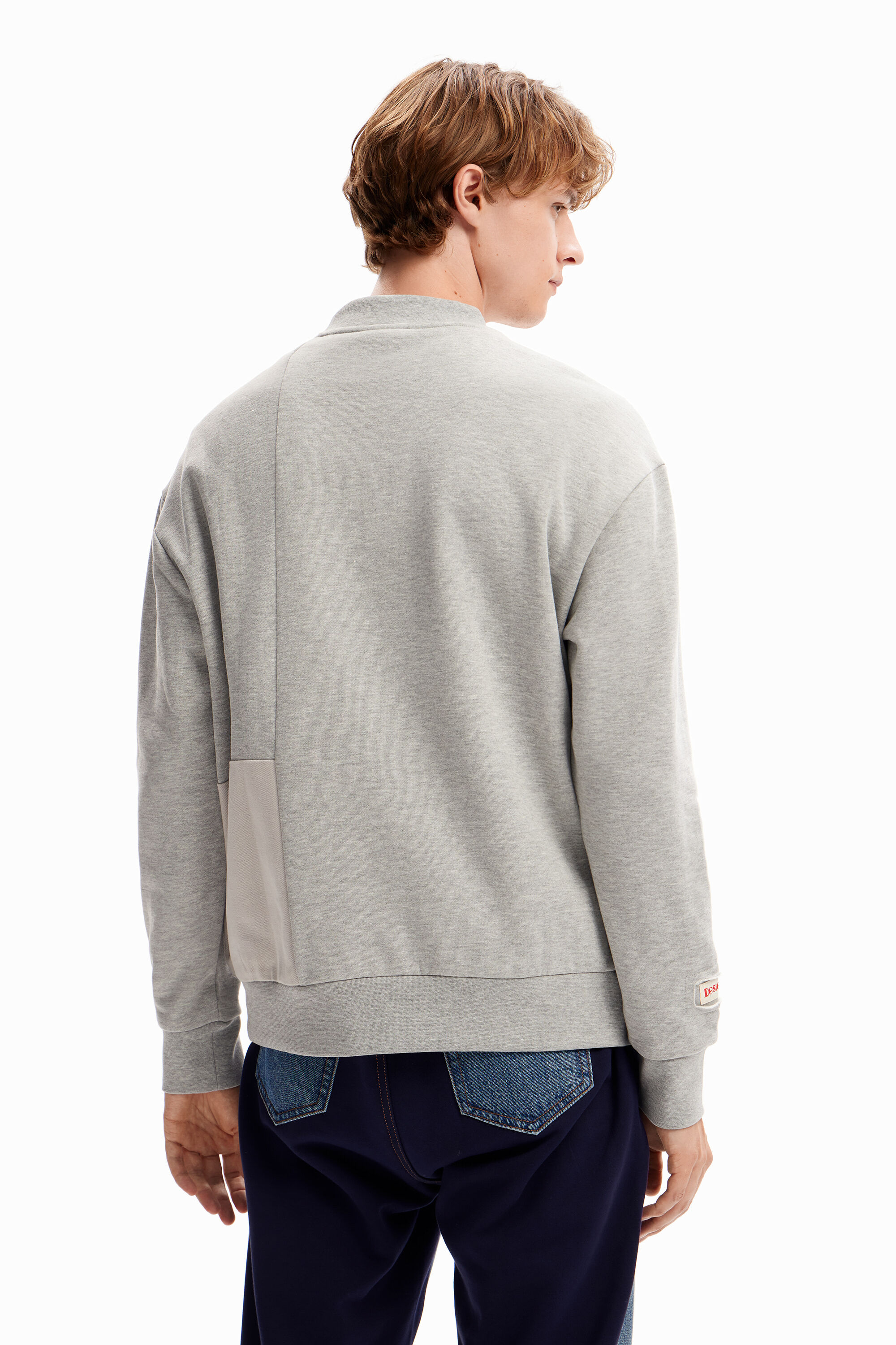 Sweat-shirt patchwork denim