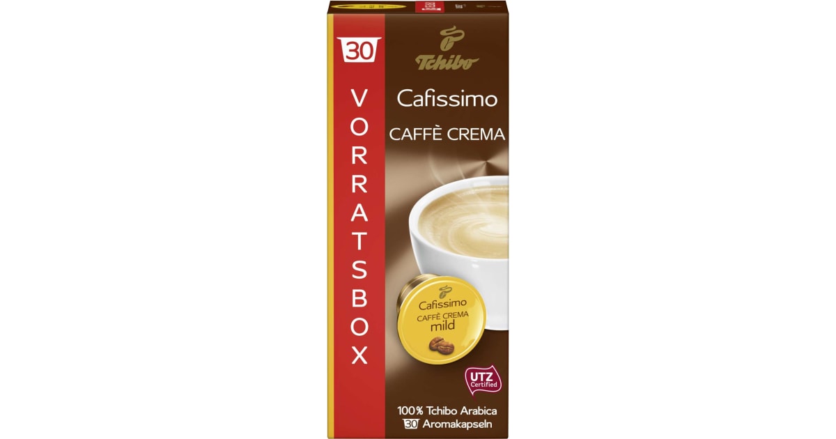 TCHIBO Cafissimo Caffé Crema mild Vorratsbox 30 Kapseln