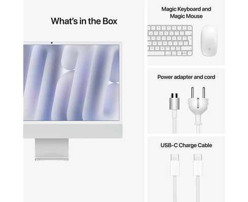 Apple 24-inch iMac - Retina 4,5K display, M4 chip 8-core CPU   8-core GPU, 16GB RAM, 256GB SSD - Silver