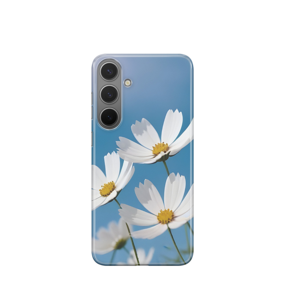 Samsung Galaxy S24 Plus Gummi Hülle Himmelsblüten - Blau