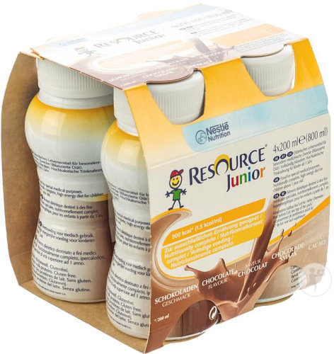 Nestlé Resource Junior Chocolat Bouteilles 4x200ml