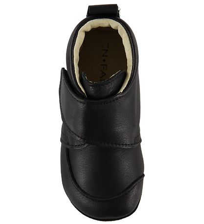 En Fant Leder-Krabbelschuhe - Schwarz