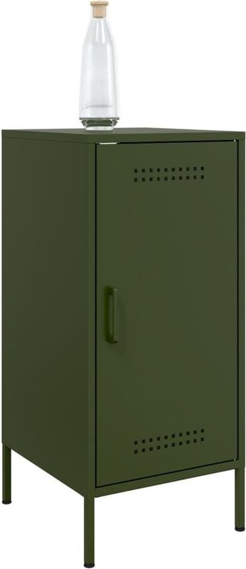 vidaXL - Dressoir - Olijfgroen - Staal - 36x39x79 cm