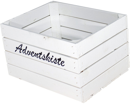 Houten adventsdoos, wit, 50x40x30 cm