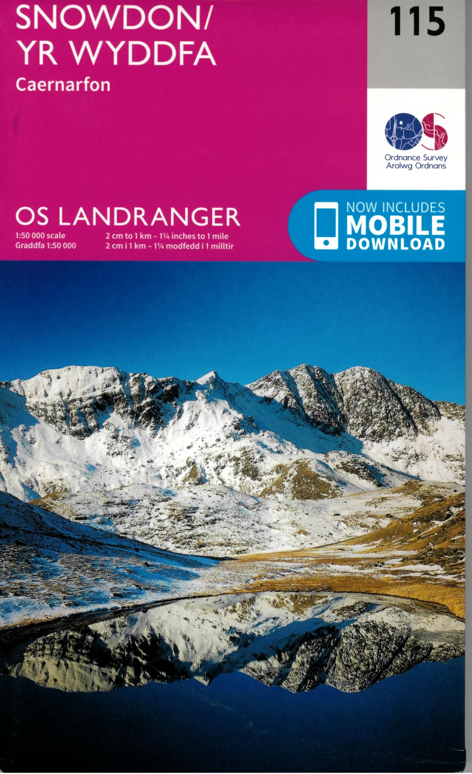 ORDNANCE SURVEY - 115 GB SNOWDON YR WYDDFA 1 50 000