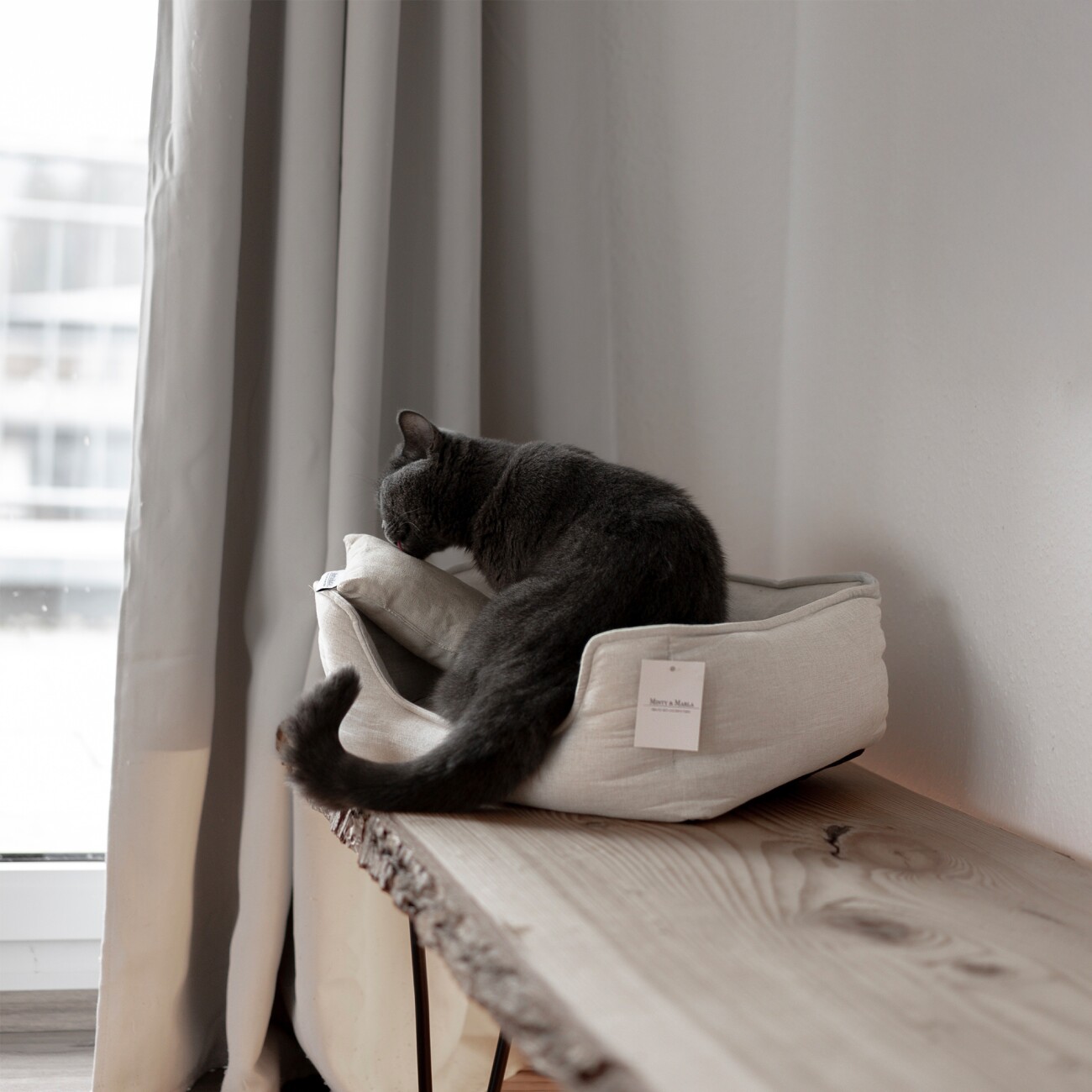 Minty&Marla Schlafplatz Körbchen Katzenbett Linen
