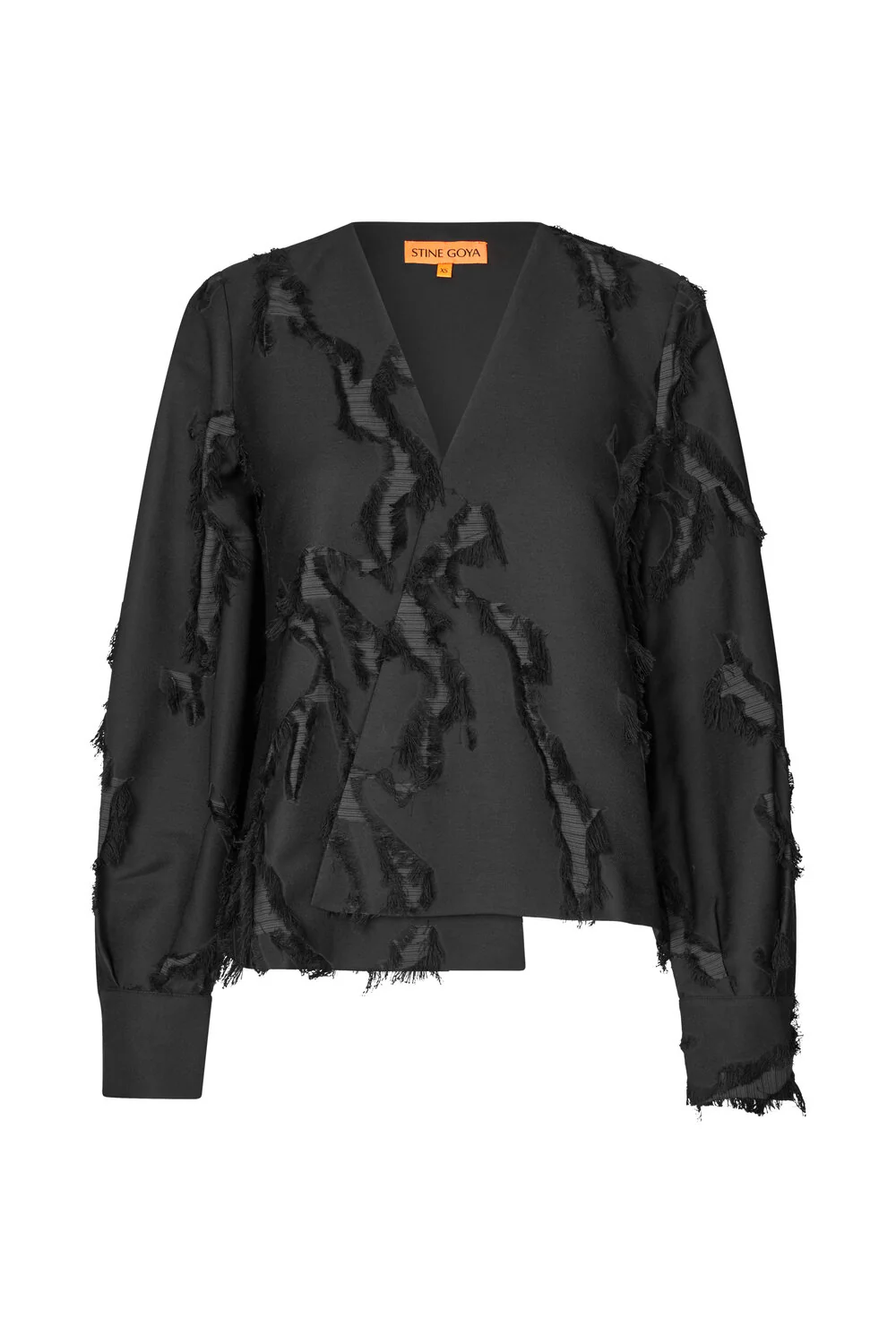 Stine Goya  V-neck langærmet bluse - sort